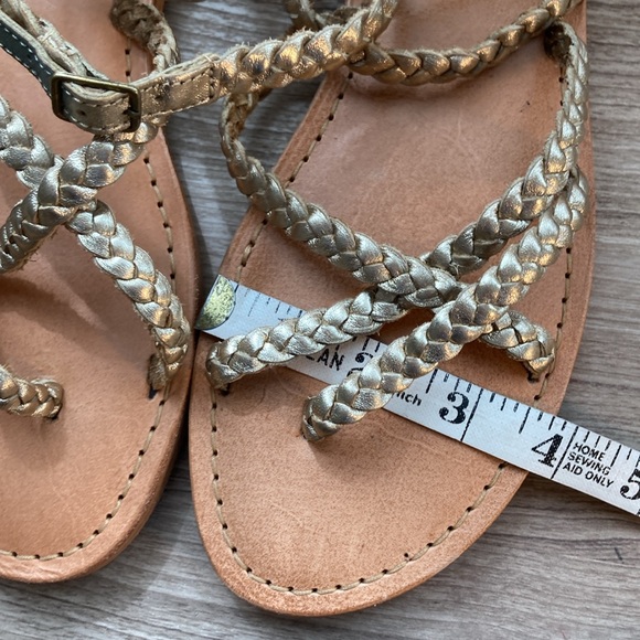 L*Space Hermosa braided sandals gold leather 39/9 - Picture 12 of 15